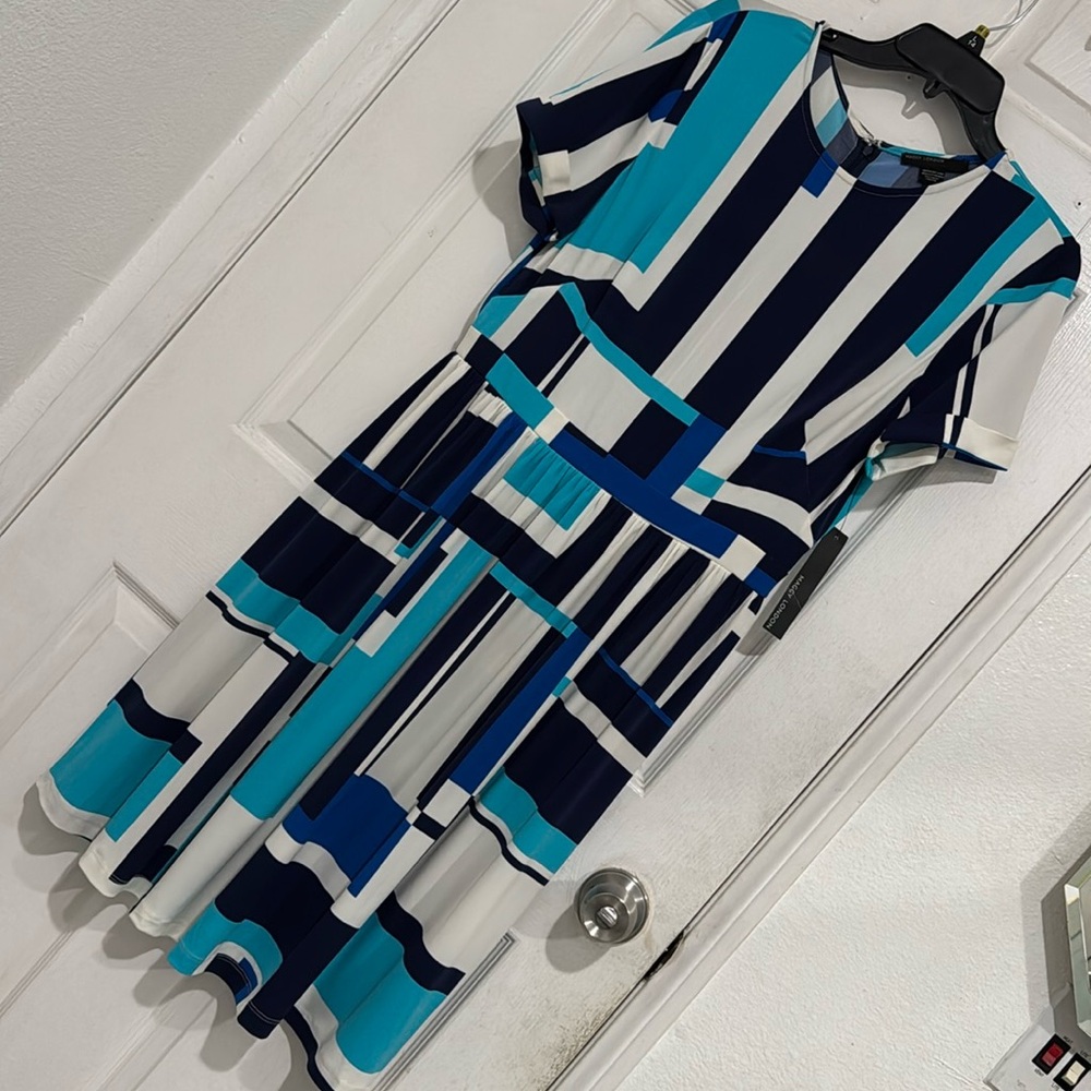 Brand new with the tags Navy blue and white Print Dress Size 10